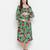 Denser Green floral print smocking comfy maternity dress