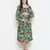 Denser Green floral print smocking comfy maternity dress