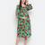 Denser Green floral print smocking comfy maternity dress