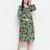 Denser Green floral print smocking comfy maternity dress