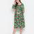 Denser Green floral print smocking comfy maternity dress