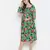 Denser Green floral print smocking comfy maternity dress