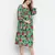 Denser Green floral print smocking comfy maternity dress