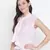 Baby doll pink color women pussy bow top