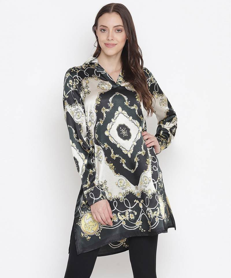 Sonder sizzy printed satin scraff  women tunic