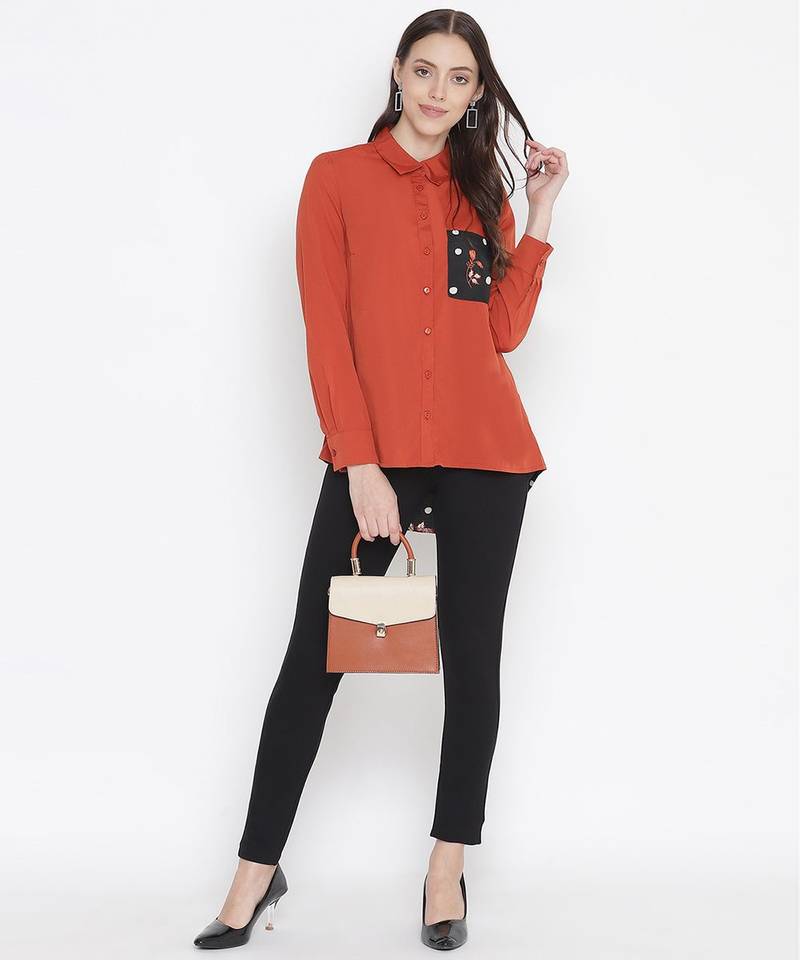 TonniBL Rust colour women Shirt