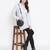Magnetizing blue button-down gathered women tunic
