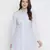 Magnetizing blue button-down gathered women tunic