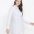Magnetizing blue button-down gathered women tunic