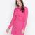 Attractive pink button-down women gathered tunic