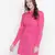 Attractive pink button-down women gathered tunic