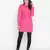 Attractive pink button-down women gathered tunic