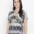 Wellbler Black abstract print women top