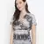 Wellbler Black abstract print women top