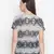 Wellbler Black abstract print women top