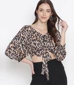 Scandal animal print tie-knot women top