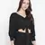 Aroma solid black tie - knot women top