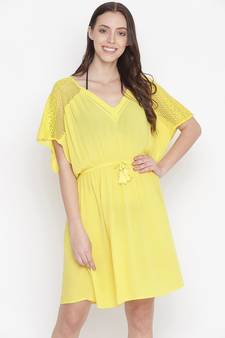 Yellow women nightwear dress
