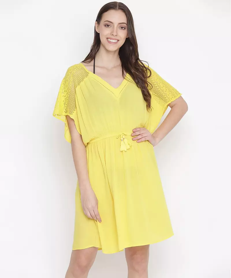 Yellow women nightwear dress
