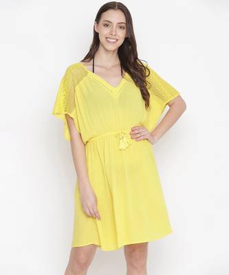 Yellow women nightwear dress 1