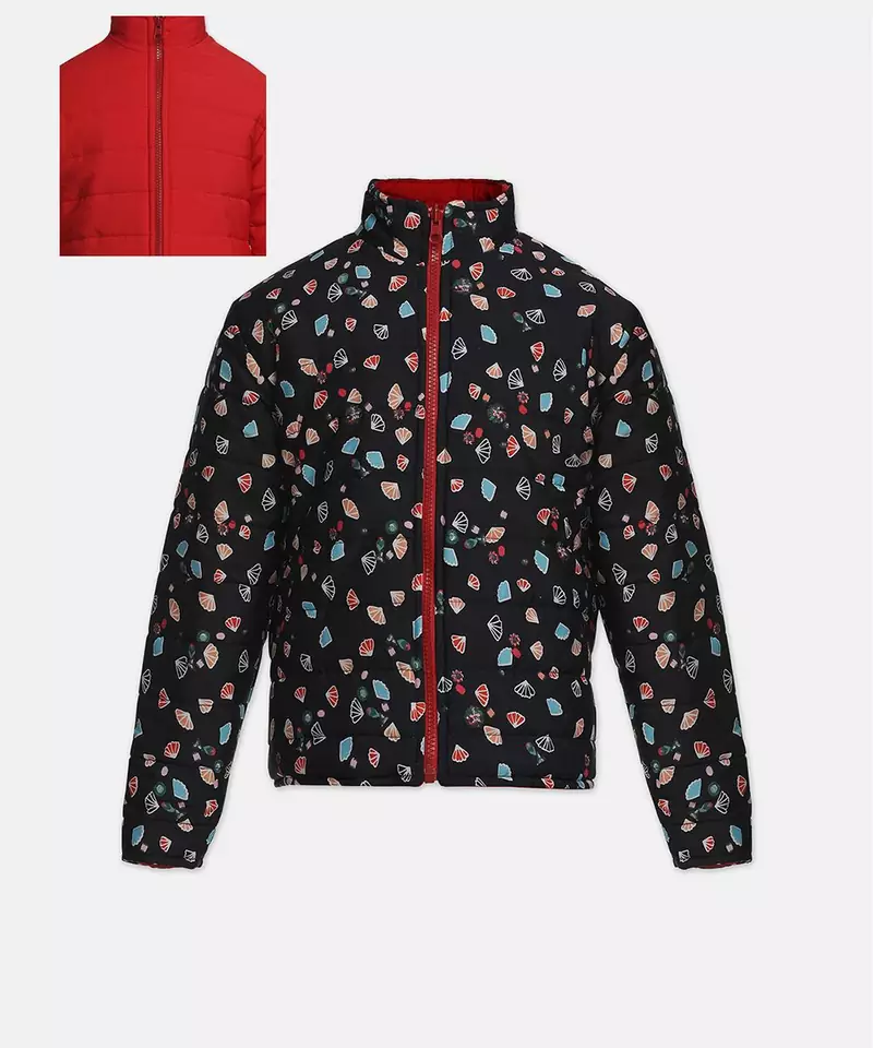 Warmed polka print cute Quilted girl jacket