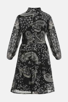 Jazk black tropical print starling flared girl dress