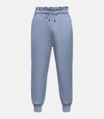 Clipper solid blue tie-knot girl pant