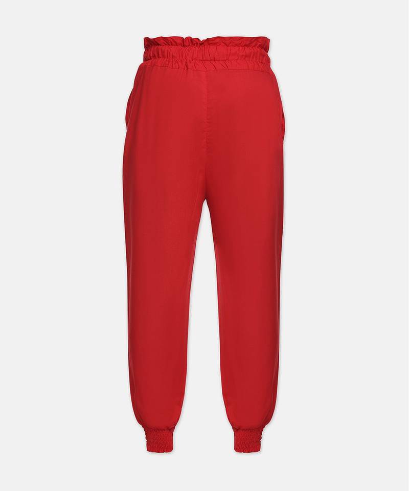 Cherry red adorable tie-knot girl pant