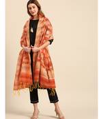 Cotton Silk Peach Banarasi Work  dupatta