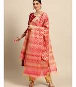 Cotton Silk Pink Banarasi Work  dupatta