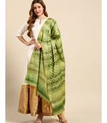 Cotton Silk Green Banarasi Work  dupatta