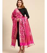 Silk Blend Pink Banarasi Work  dupatta