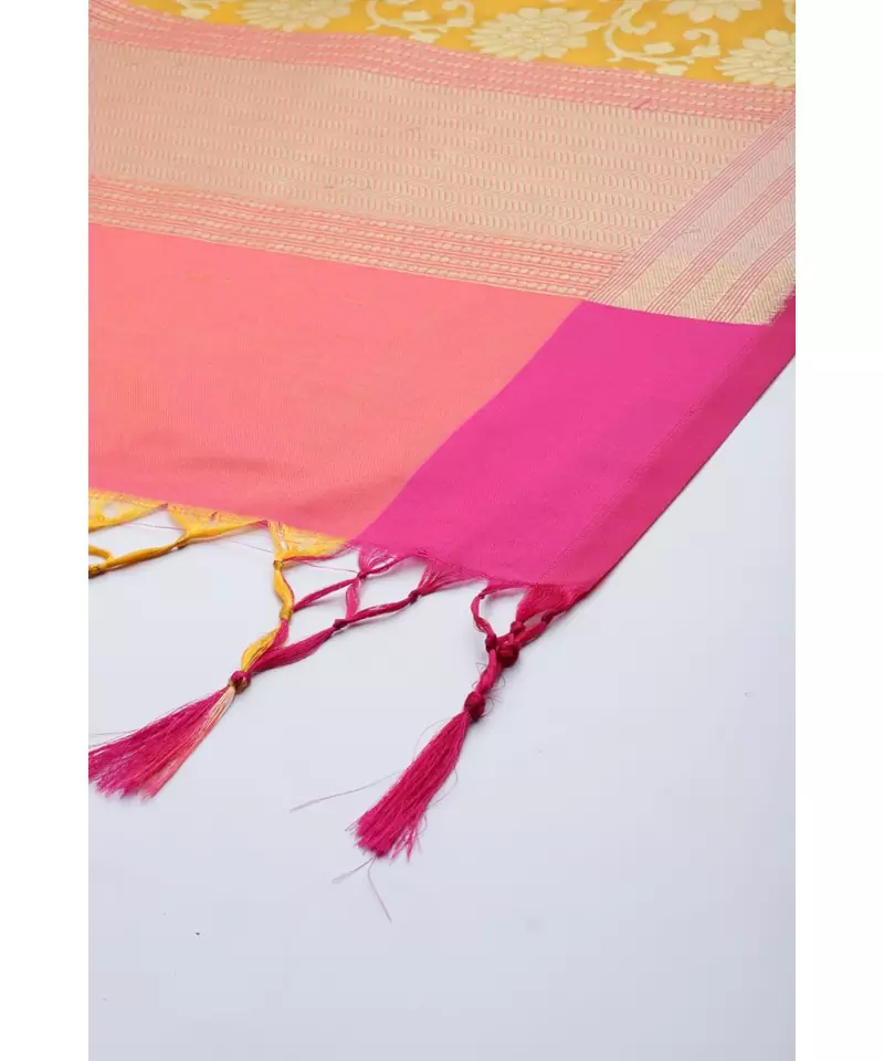 Silk Blend Mustard Banarasi Work  dupatta