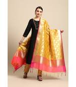 Silk Blend Mustard Banarasi Work  dupatta