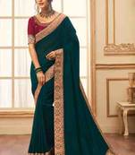 Designer Party wear  exclusive Good Locking Soft Silk Heavy Border work saree 