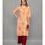 Ethnava Peach Matty Cotton  Lucknowi Chikankari Womens Kurta