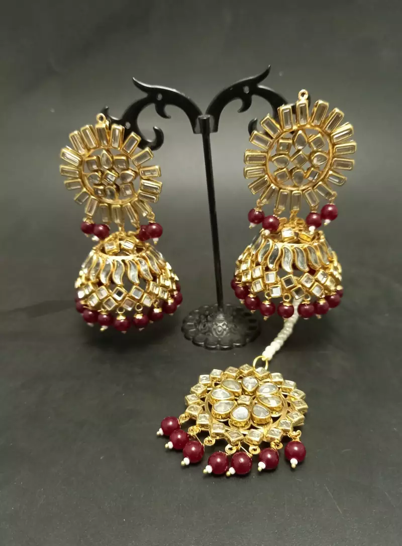 Maroon earrings