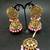 Pink Copper Gold Plated Kundan Handmade Light Weight Jhumki Maangtika Set