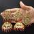 Maroon Copper Gold Plated Kundan Handmade Light Weight Jhumki Maangtika Set