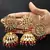 Maroon Copper Gold Plated Kundan Handmade Light Weight Jhumki Maangtika Set
