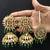 Green Copper Gold Plated Kundan Handmade Light Weight Jhumki Maangtika Set