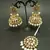 White Copper Gold Plated Kundan Handmade Light Weight Jhumki Maangtika Set