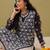 Hand Embroidered Navy Blue Georgette Lucknowi Chikankari Women Kurta With Slip