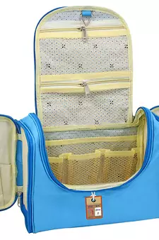 atorakushon    Nylon Hanging Travel Toiletry Bag Cosmetic Makeup Storage Box Vanity Organizer Jewellery Pouch (Sky Blue)