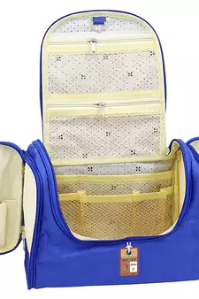 atorakushon ®Nylon Hanging Travel Toiletry Bag Cosmetic Makeup Storage Box Vanity Organizer Jewellery Pouch (Royal blue)