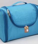 atorakushon    Nylon Hanging Travel Toiletry Bag Cosmetic Makeup Storage Box Vanity Organizer Jewellery Pouch (Sky Blue)