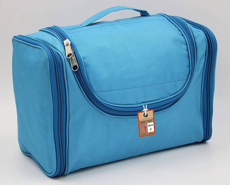 atorakushon    Nylon Hanging Travel Toiletry Bag Cosmetic Makeup Storage Box Vanity Organizer Jewellery Pouch (Sky Blue)