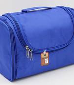 atorakushon ®Nylon Hanging Travel Toiletry Bag Cosmetic Makeup Storage Box Vanity Organizer Jewellery Pouch (Royal blue)