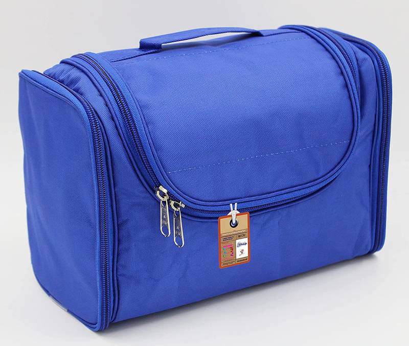 atorakushon ®Nylon Hanging Travel Toiletry Bag Cosmetic Makeup Storage Box Vanity Organizer Jewellery Pouch (Royal blue)