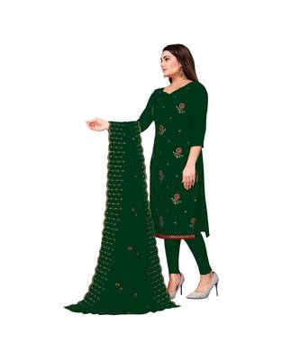 Green Georgette Embroidered Dress Material With Duptta 3